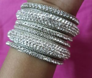Silver Stone Metal New Bangle/chudi/ Size 2.6