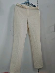Korean Off White Straight Leg Trouser