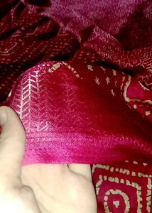 Pink Bandhani Saree
