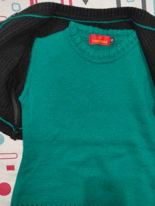 Girls&#39; Green Knit Dress &amp; Shrug