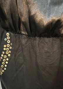 Sleeveless Black Party Dress With Golden Studs