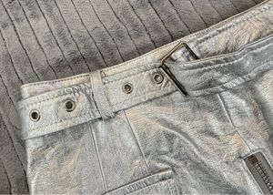 Metallic Silver Mini Skirt