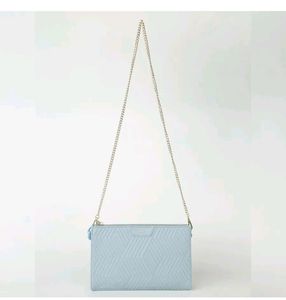 Iykyk Compact Cube Patterned Sky Blue Sling Bag