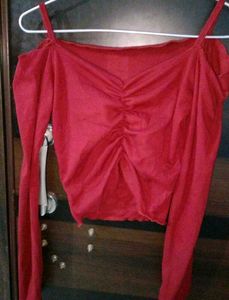 Burgundy Off-Shoulder Top