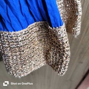 Royal Blue Heavy Zaria Embroidered Mermaid Skirt