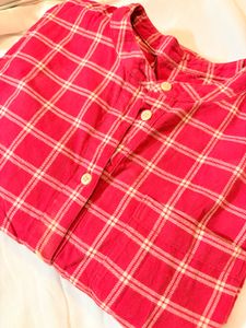 Red checked Shirt/kurta/dress