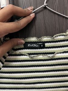 Zudio Striped Green Top
