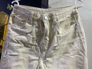 Urbanic Off-White Wide Leg Jeans