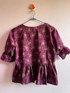 Floral Print Peplum Top