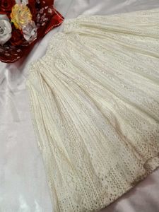 Cream Crocheted/Knitted Mini Skirt🤍