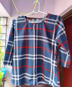 Blue Plaid Top