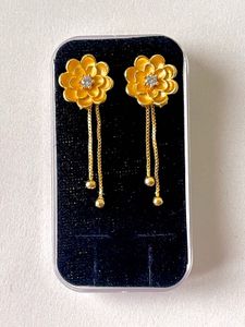 Gold Plated Two In One Earring