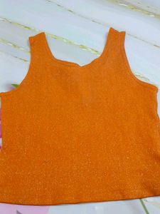 (200)Sparkly Orange Tank Top