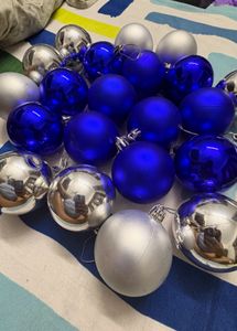 Blue &amp; Silver Christmas Tree Ornaments