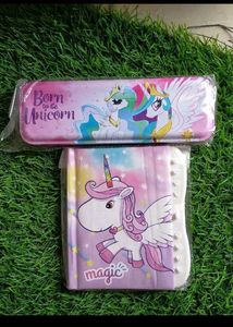 🦄Unicorn Button Lock Diary & Pencil Case Set