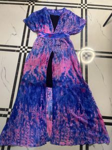 Tie-Dye Maxi Dress with Slits