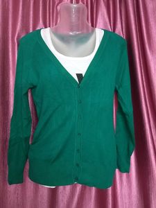 Leaf 🍀 Green 💚 Branded Cardigan With Tag ✨