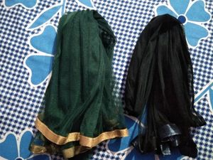 Combo Black And Dark Green Dupatta.....