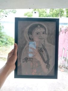 Photo Frame With Frame White/Black Frame Portrait Drawing