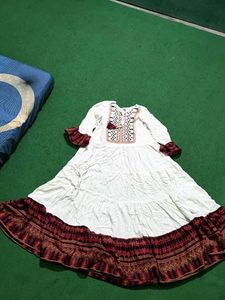 White Embroidered Gown