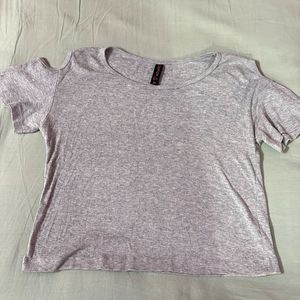 Gray Cold Shoulder Tee