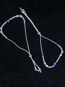 Adjustable Evil Eye Silver Payal