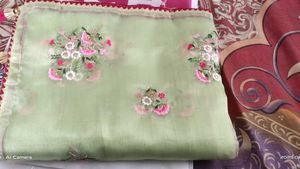 light pista colour new saree with blouse piece