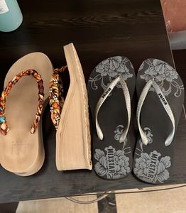 grey rubber slippers