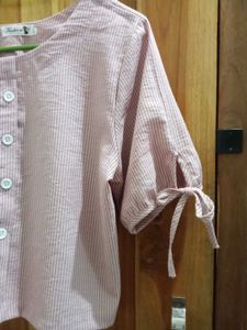 Striped Tie Sleeve Top