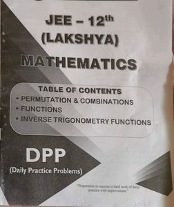 Pw Vidyapeeth JEE Physics Maths And Chemistry Dpp