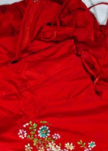 Red Embroidered Occasion Dress