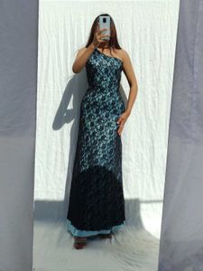 Lace One-Shoulder Maxi Dress