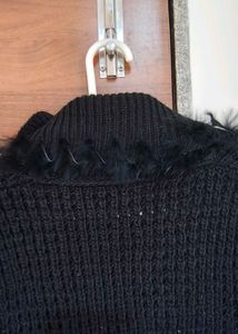 Black Knit Long Cardigan (Size 32)