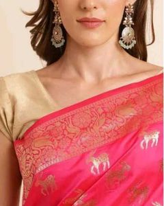 Premium Pink Banarasi Silk Saree
