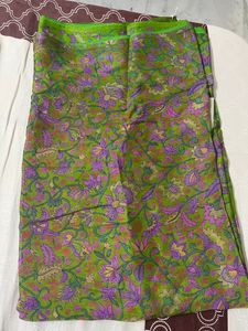 Green Purple Dishan Crepe Saree