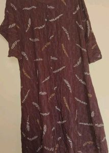 Maroon Printed Cotton Kurti – Casual &amp; Comfortable