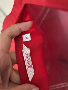Pintrest Red Ruffle Hem Mini Dress