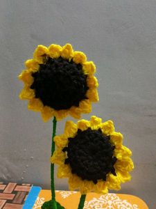 This Is Handmade  Crochet  Sunflower for Decoratio