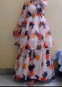 Leaf Print Kurta Set
