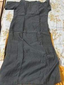 Grey And Mustard Kurta Set
