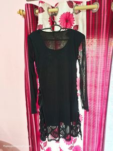 Black A Line Slim Fit Kurti