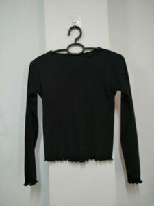 Black Ribbed Tops