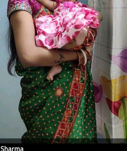 Bottle Green BANDEJ SAREE WITH GOLDEN PATCH BORDER