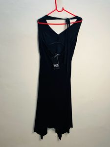 Zara Black Halter Neck Part Wear Dress