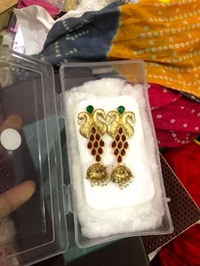 Gold Coloured Peacock earrings