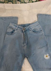 Light Blue Denim Bootcut Jeans for Women🌸