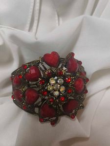 Red Heart Stone Bangle