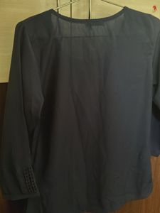 Elegant Navy Beaded Top