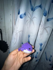 Crochet Whale Keychain