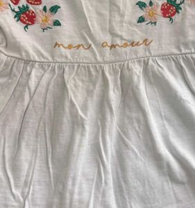 Strawberry Embroidered Peplum Top